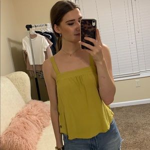Yellow Side Button Tank